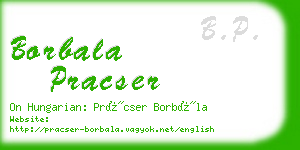 borbala pracser business card